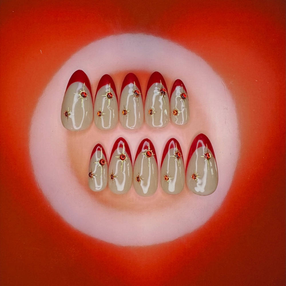 "Ruby Red" Press On Nails. - image 1